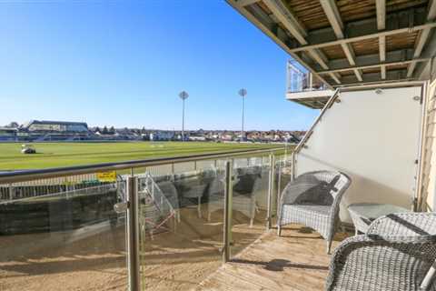 Two-bedroom flat overlooking Championship cricket ground goes up for sale – it’s so close you can..