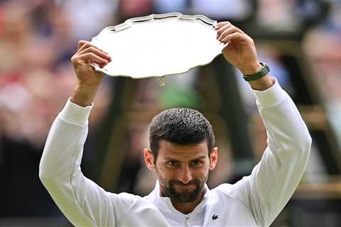 Novak Djokovic looks a new man with bushy beard as he returns to training after Wimbledon final..