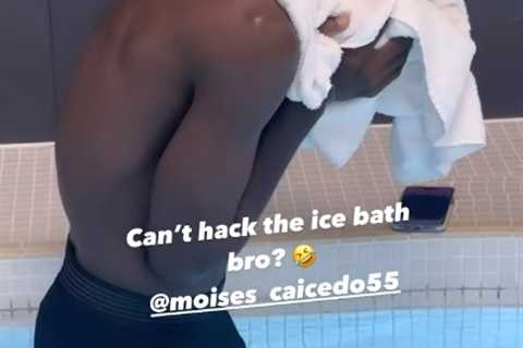 Chelsea's £115m New Boy Moises Caicedo Trolled for Struggling with Ice Bath