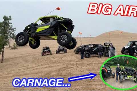 HUGE Jump In My Can Am X3! Lots Of Carnage! Silver Lake Sand Dunes With The SXS Blog And Cleetus!!