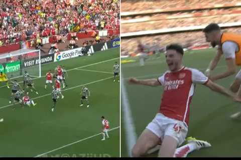 VIDEO; Declan Rice scores dramatic late goal for Arsenal against Man Utd, he has arrived at the..