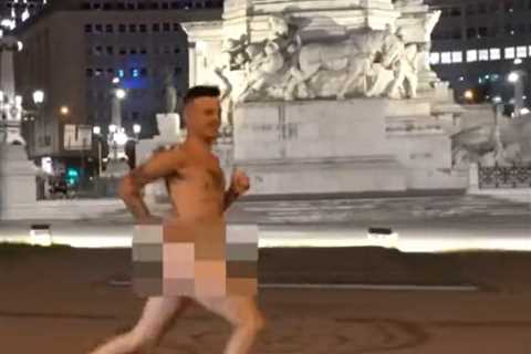 Shocking moment superfan celebrates ex-Chelsea star’s goal by running through city naked