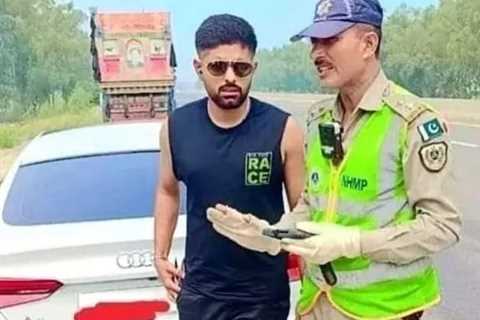 Moment Asia Cup star Babar Azam is slapped with traffic fine after Pakistan captain is caught..