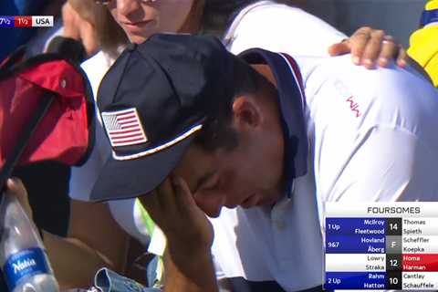 Footage shows world number one Scottie Scheffler in tears after humiliating 9&7 defeat at Ryder Cup