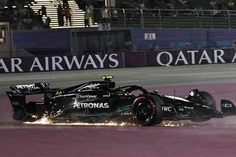 Lewis Hamilton CRASHES OUT of Qatar Grand Prix in first lap horror show as he collides with F1..