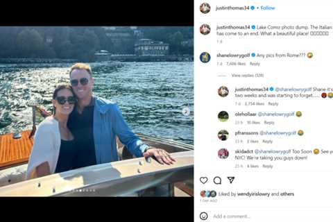 Shane Lowry hilariously trolls Ryder Cup rival Justin Thomas’ romantic Instagram post with wife..