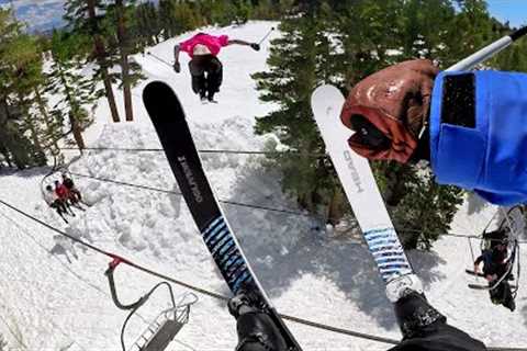 Skiers Jump OVER A Chairlift! Best Party Lap Ever?