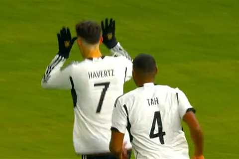 Arsenal’s Kai Havertz scores for Germany playing as a left-back