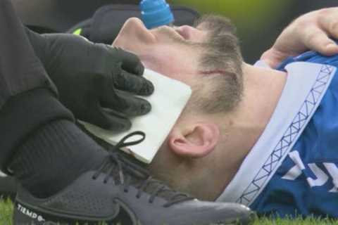 Everton Star James Tarkowski Suffers Gruesome Eye Injury During Villa Match