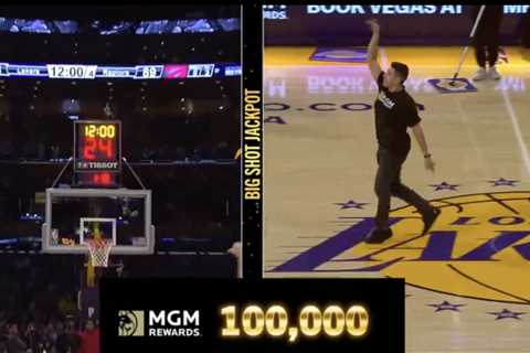 Lakers Bench Was So Pumped After Fan Drilled Half-Court Shot for $100,000