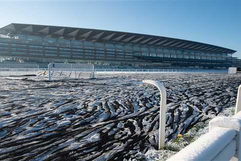 Ascot Racecourse Covered in Snow Ahead of Key Fixture Amid Freezing Temperatures