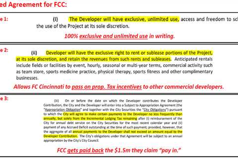 Is FC Cincinnati threatening that either they get $26.4M in public money or they won’t follow..