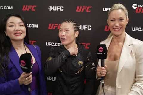 Weili Zhang reflects on her successful UFC strawweight title defence at #UFC300 🏆