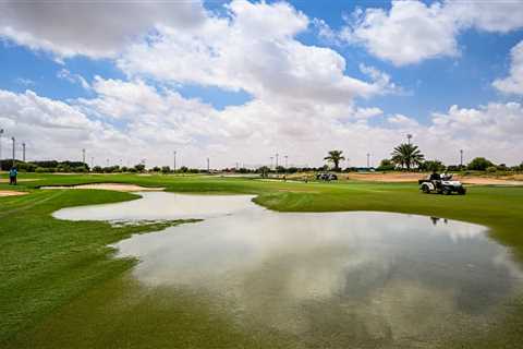 Top golf course flooded with bunkers completely underwater in incredible pics just a day before..