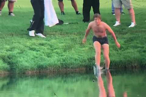 ‘Are we in an alternate dimension today?’ ask PGA Championship fans as supporter strips down to..