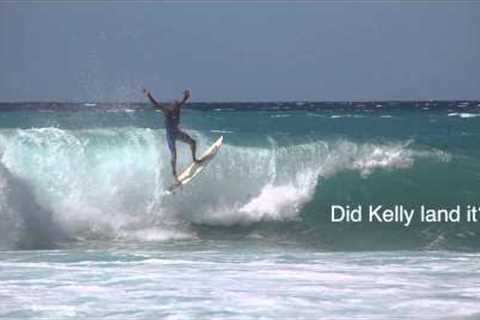 Kelly Slater surfs Lymans in Kailua-Kona Hawaii