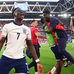 Jude Bellingham and Bukayo Saka lead England celebrations as Keir Starmer, Piers Morgan and Ross..