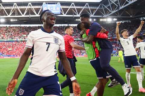 Jude Bellingham and Bukayo Saka lead England celebrations as Keir Starmer, Piers Morgan and Ross..