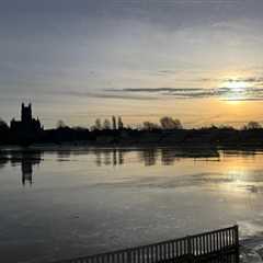 Iconic English ground turns into ICE RINK after it’s battered by floods and sub-zero temperatures..