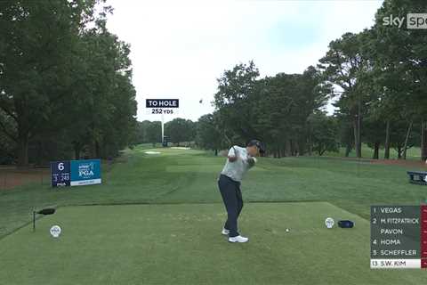 Unbelievable moment Si Woo Kim hits longest hole-in-one in major history at USPGA Championship then ..