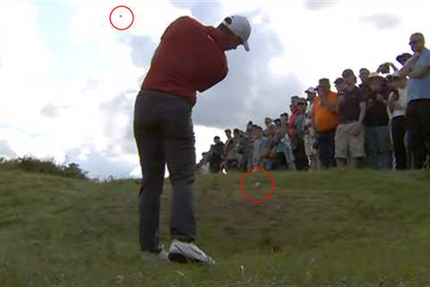 Baffled Rory McIlroy hits TWO balls with ONE shot in incredible never-seen-before incident at The..